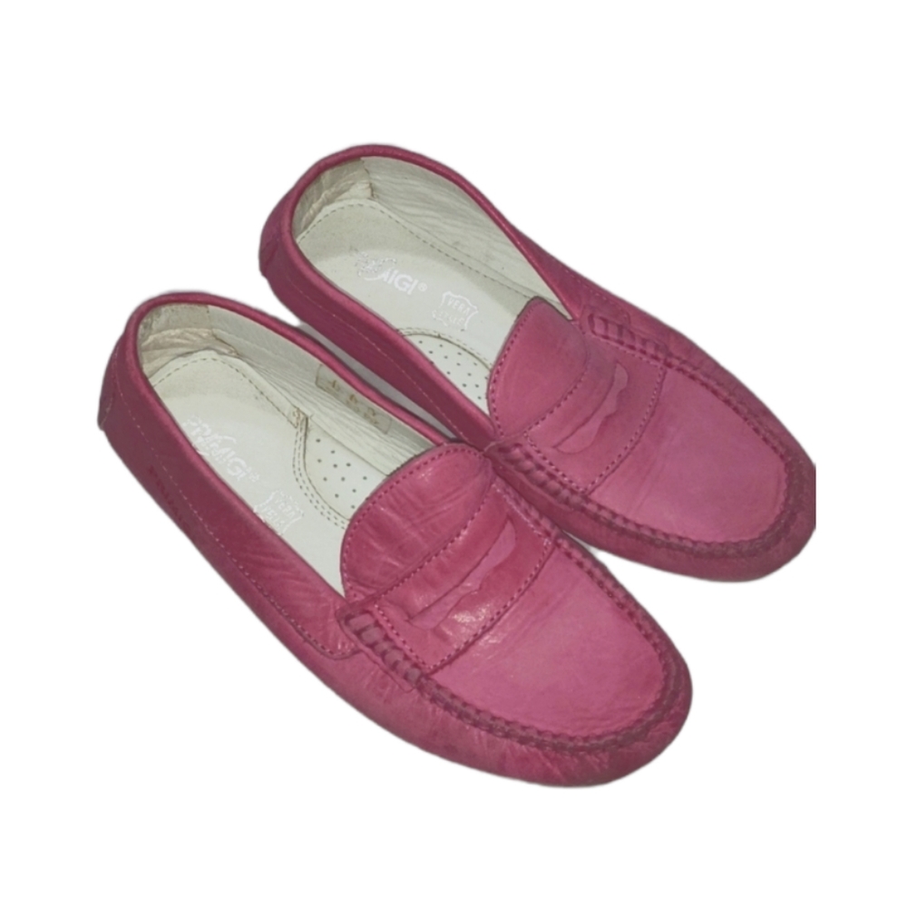Primigi Fuchsia pink leather loafers Slip on Girls Youth size 2.5 EU size 34 New - Picture 4 of 13